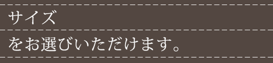 サイズをお選びいただけます。